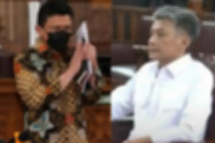 Kolase foto Ferdy Sambo dan Hendra Kurniawan dalam menghadapi sidang masing-masing di Pengadilan Negeri Jakarta Selatan 