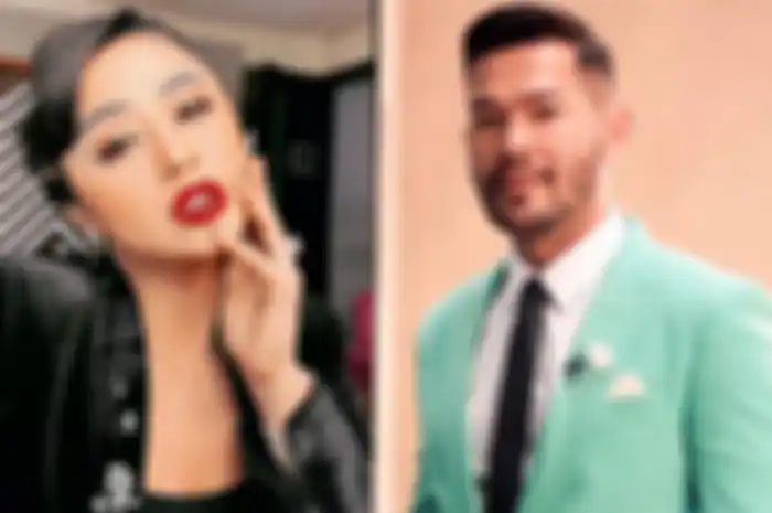 Kolase foto Rian Ibram dan Dewi Perssik 