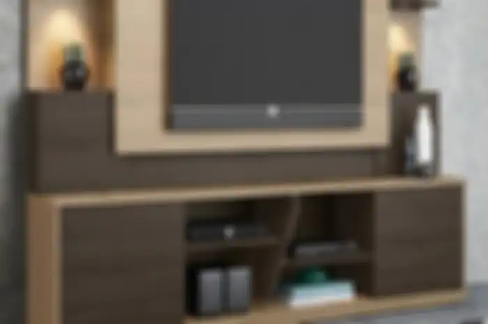 Ilustrasi kabinet TV berbahan kayu - Dikasih Tau Desainer Interior, Kunci Hemat Ruang Tapi Tetap Elegan Bisa dengan Furnitur Satu Ini!