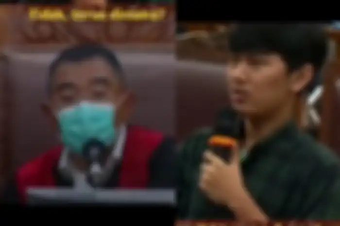 Kolase foto hakim dan saksi sopir ambulans yang bawa jenazah Brigadir J setelah ditembak dalam sidang di PN Jakarta Selatan