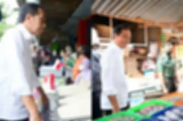 Presiden Jokowi saat mengunjungi Pasar Malang Jiwan Colomadu, Kabupaten Karanganyar, Jawa Tengah, Senin (21/11/2022). 