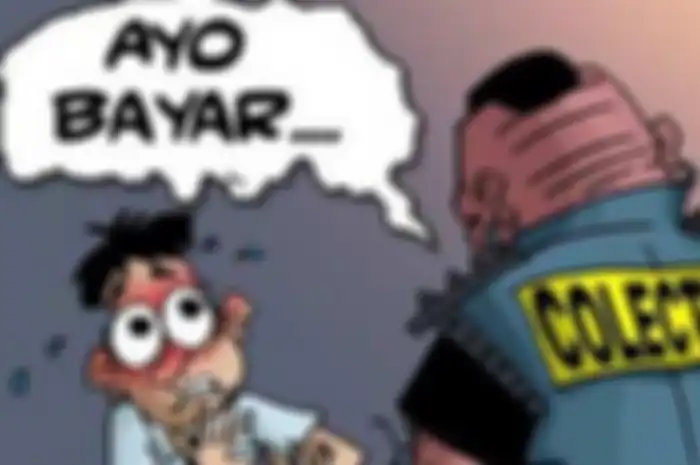 Ilustrasi debt collector pinjol ilegal menagih utang 