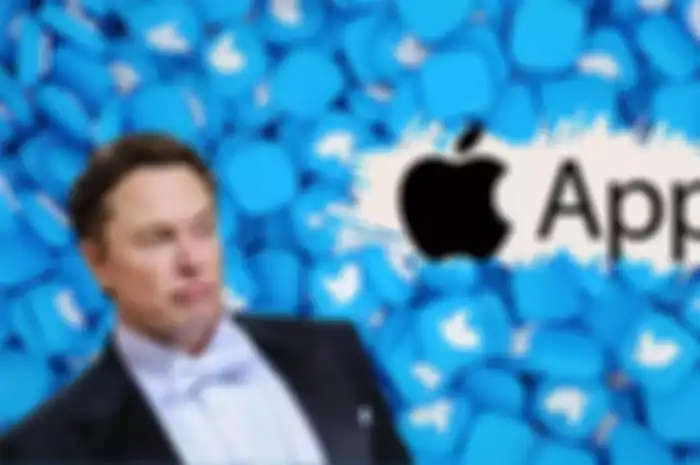 Ilustrasi Elon Musk dengan Apple