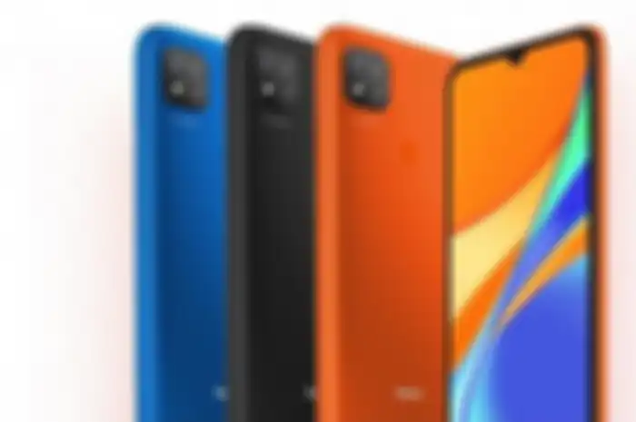 Tampilan panel belakang dan depan hp Redmi 9C