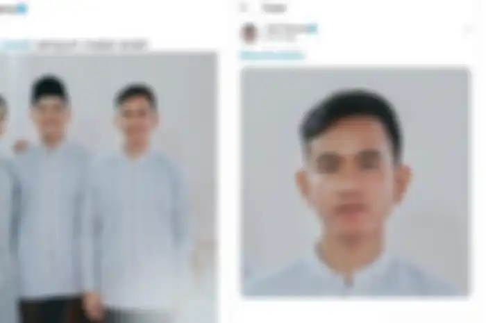 Kocak, Kaesang pakai foto profil gamabr wajah Gibran dengan muka datar
