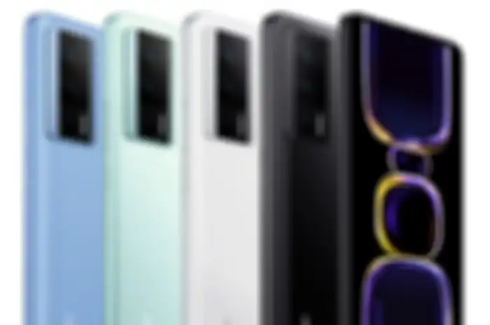 Tampilan panel depan dan belakang Poco F5 Pro yang merupakan rebrand Redmi K60