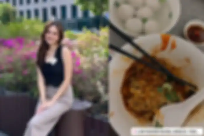 Syifa Hadju makan LiXin Teochew Fishball Noodles di Singapore