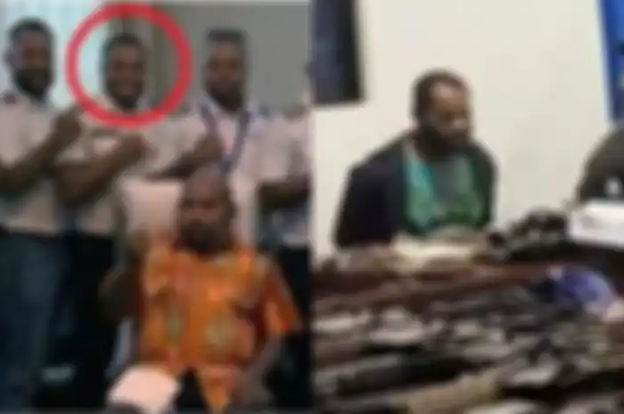 Foto Lukas Enembe dengan sekelompok pilot, termasuk Anton Gobay yang merupakan simpatisan KKB Papua
