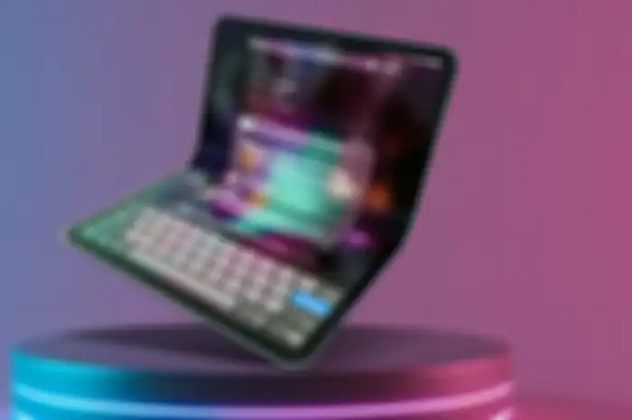 Render desain iPad lipat dengan penyangga dari Apple