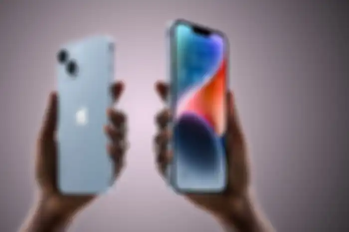 Tampilan iPhone 14 dan iPhone 14 Plus yang merupakan pendahulu dari iPhone 15 dan iPhone 15 Plus.