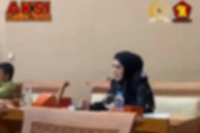 Mulan Jameela saat rapat DPR