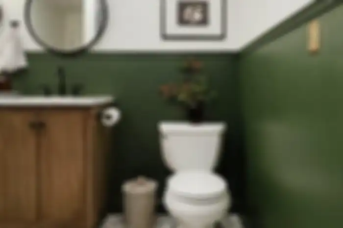 kamar mandi warna hijau sage 