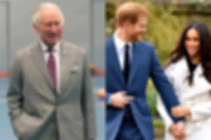 Kolase foto Raja Charless III - Pangeran Harry/Meghan Markle