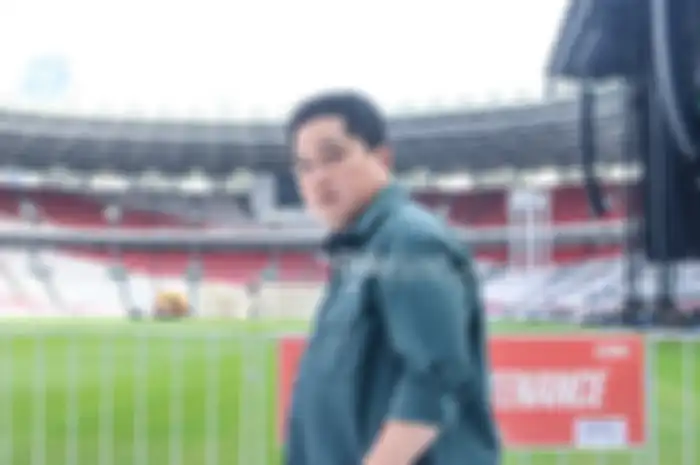 Ketua Umum PSSI, Erick Thohir, sedang memantau salah satu venue Piala Dunia U-20 2023 di Stadion Gelora Bung Karno, Senayan, Jakarta, Senin (13/3/2023).