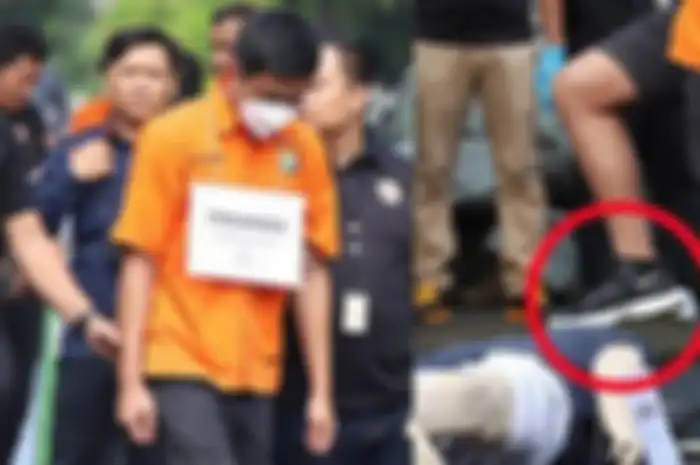Penampakan sepatu branded Mario Dandy saat rekonstruksi