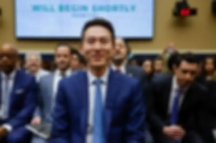 CEO TikTok, Shou Chewdalam kesaksiannya di depan Kongres AS pada hari Kamis, (24/2/2023)