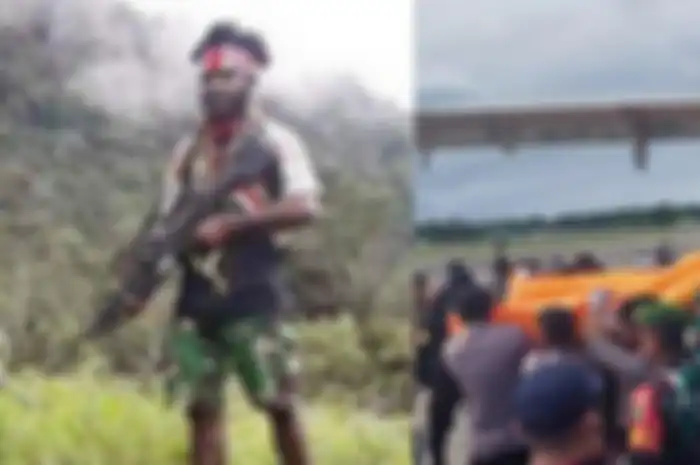 Egianus Kogoya (kiri) dan proses evakuasi warga sipil yang jadi korban pembantaian KKB Papua (kanan). Dalam sepekan terakhir aparat TNI-Polri berhasil menangkap dua anggota Kelompok Kriminal Bersenjata (KKB) wilayah Ilaga, Kabupaten Puncak, Papua.