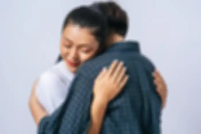 Ilustrasi cuddling atau berpelukan