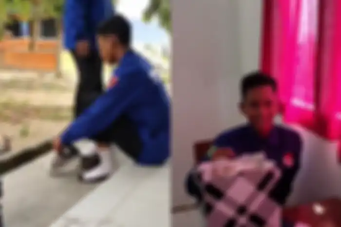 Siswa SMK ini viral setelah dibelikan sepatu oleh teman-temannya di kelas. 