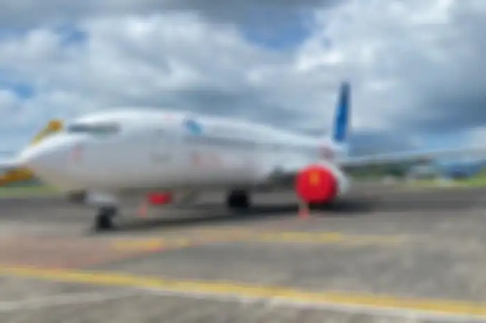 Pesawat Garuda Indonesia penerbangan Manado-Jakarta di Bandara Sam Ratulangi Manado, Rabu (31/5/2023)