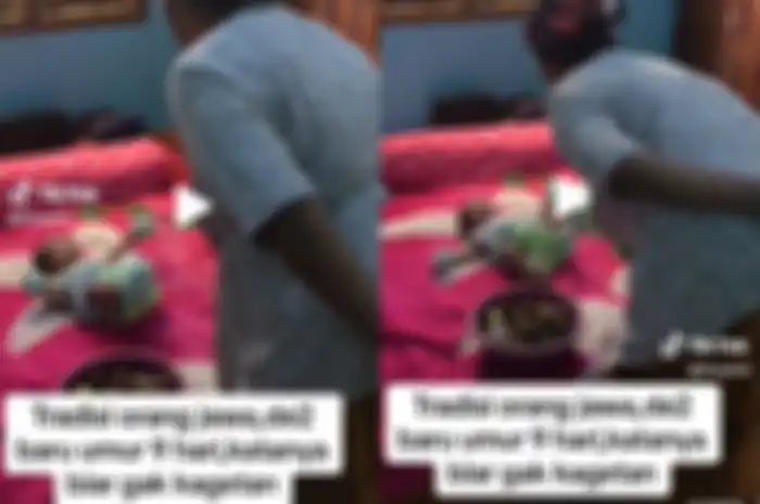 Tradisi gebrak bayi yang viral di TikTok.