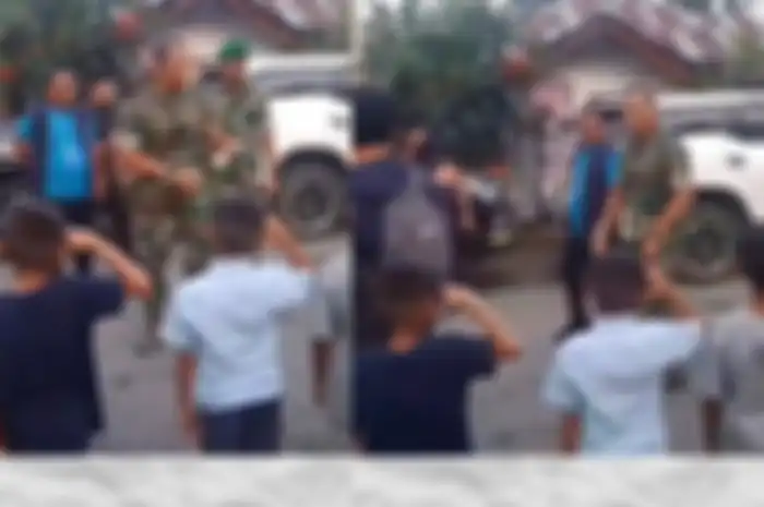 Inilah momen saat Mayor Jenderal TNI apresiasi 7 bocah yang hormat padanya.