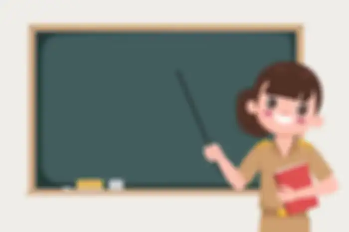 Ilustrasi ibu guru. 