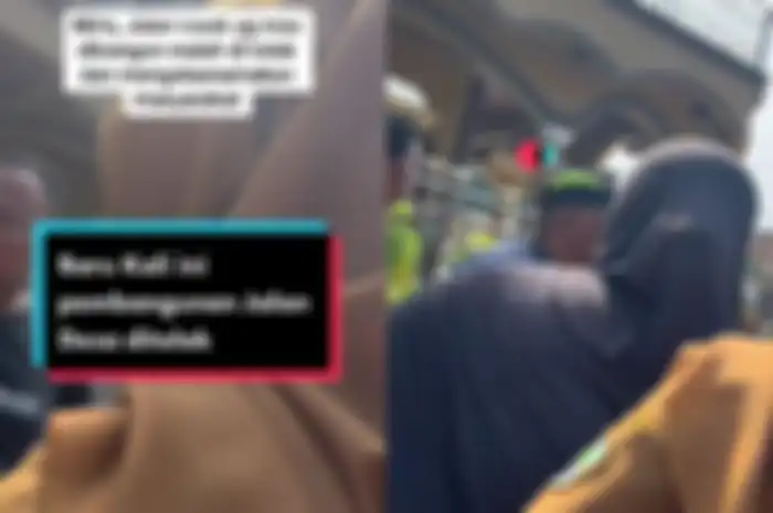 Aksi Bu Kades labrak pria yang tolak pembangunan viral di TikTok