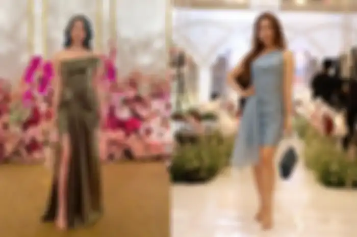 Outfit dress kondangan dari Natasha Wilona yang classy