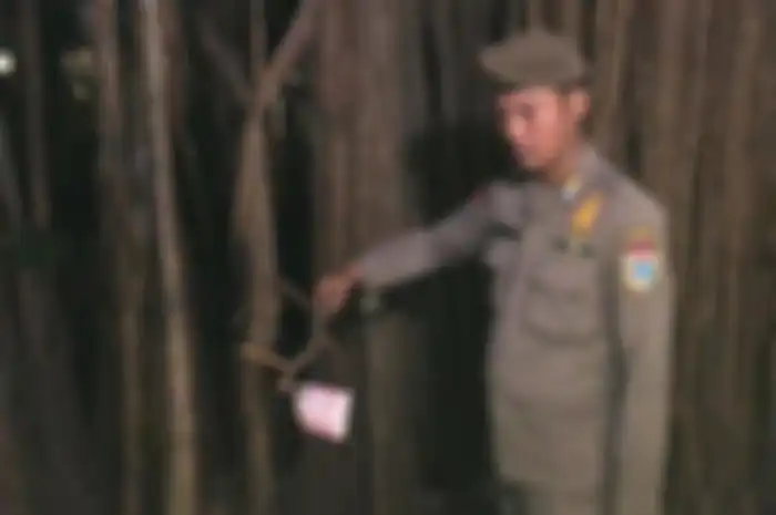 Satpol PP menemukan alat kontrasepsi dan mendapati seorang pria yang diduga penyuka sesama jenis di Hutan Kota, Cawang, Jakarta Timur, Selasa (25/7/2023).