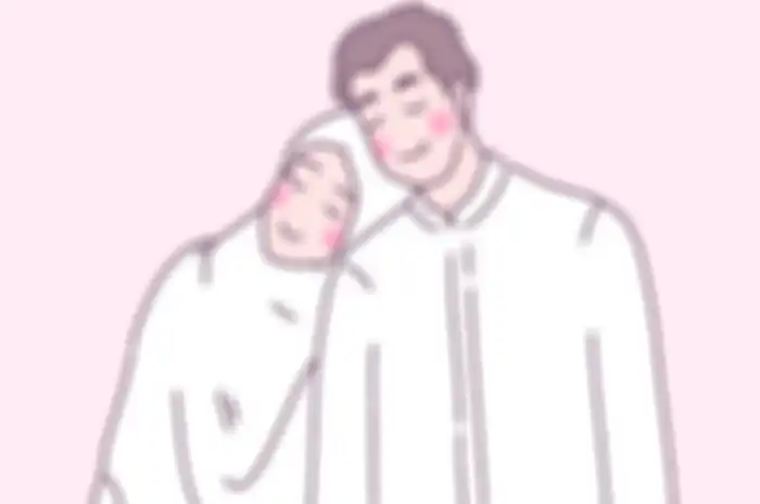 ilustrasi pasangan suami istri muslim