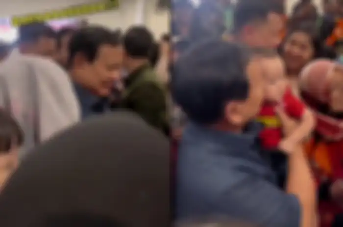 Emak-emak histeris anaknya dicium Prabowo