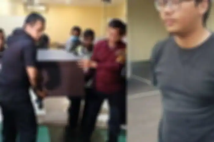 (kiri) Proses penyerahan jenazah mahasiswa Universitas Indonesia (UI) Muhammad Naufal Zidan alias MNZ (19) di RS Polri Kramat Jati, Jakarta Timur, Jumat (4/8/2023). (kanan) AAB pembunuh Zidan. 