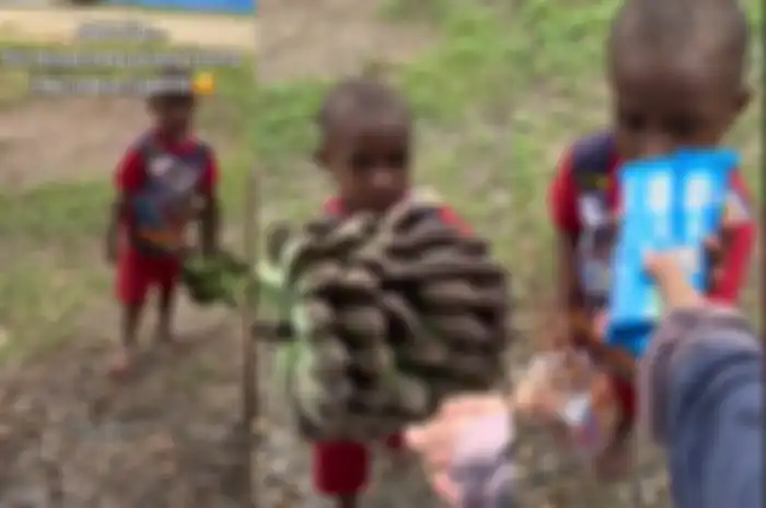 Bocah di Papua ini barter setandan pisang dengan mi instan.