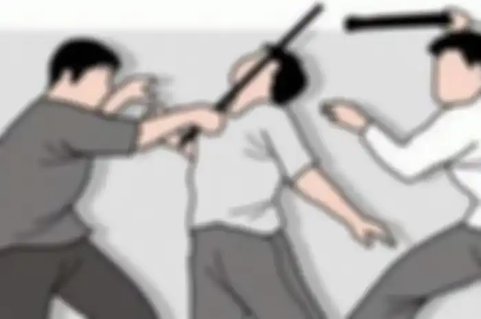 Ilustrasi pengeroyokan, ramai di media sosial kasus pembunuhan sesama anak Vespa ekstrem, kejadian di Jambi.