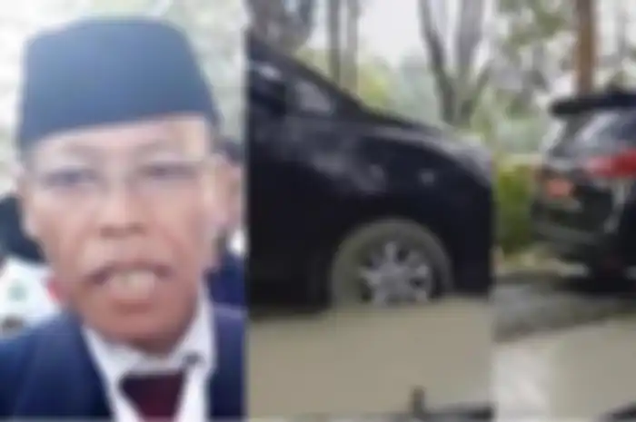 Viral di TikTok, mobil Kadispora Lubuklinggau terobos jalanan cor yang masih basah.