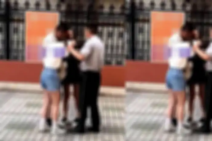 Momen istri sah jambak pelakor di depan halaman hotel