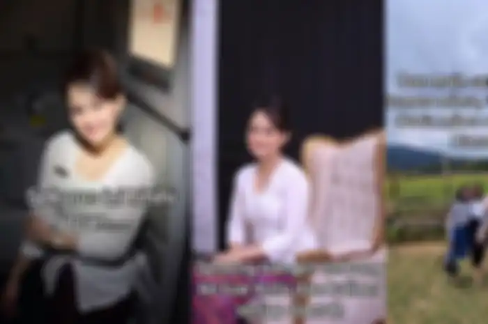 Wanita tunjukan kenangan saat masih jadi pramugari.