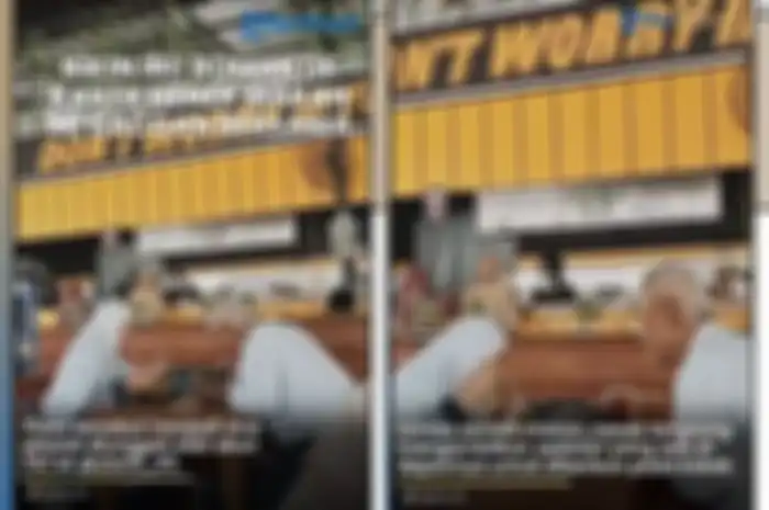 Viral di TikTok momen mesra pasangan kakek dan nenek yang menikmati makanan bersama.