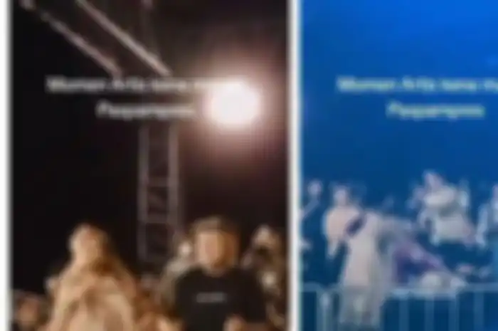 Dalam video yang diunggah akun Instagram @terangmedia, penonton dan tamu VIP tampak menikmati lagu dangdut berjudul Seperti Mati Lampu. Kemudian dalam video tersebut, artis itu ditegur oleh Paspampres karena terlalu agresif saat berjoget.