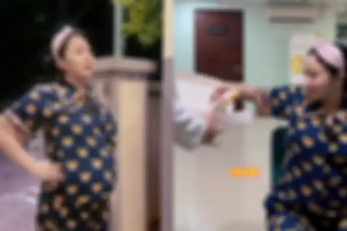Denise Chariesta saat sedang memeriksakan kehamilannya