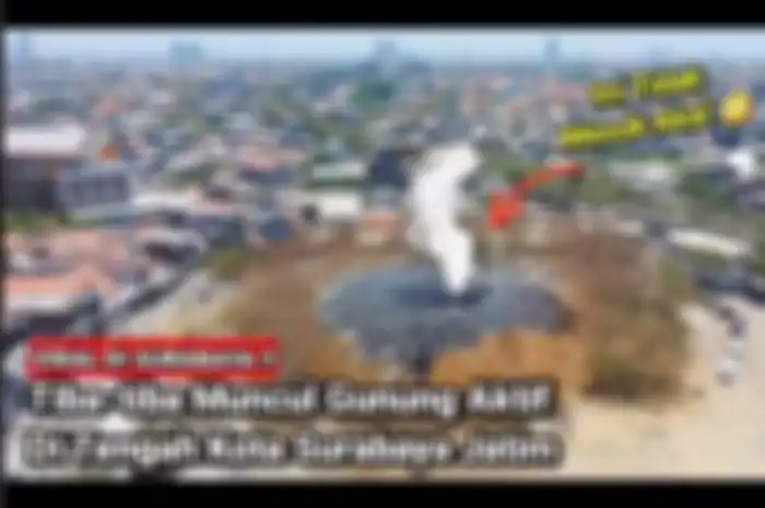 Tangkapan layar video menyebutkan adanya gunung api aktif yang tiba-tiba muncul di Surabaya, Jawa Timur. Benarkah?