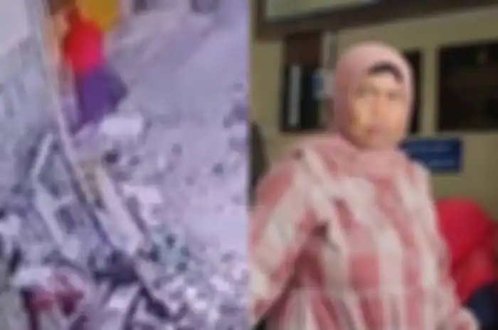 Masriah, warga Desa Jogosatru, Kecamatan Sukodono, Sidoarjo kembali berulah dengan membuah sampah ke rumah tetangganya. (Tiktok/ @saksimataa)