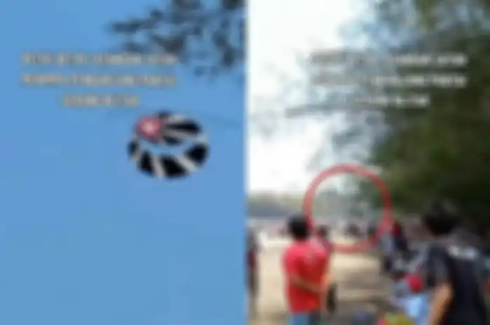 Viral layangan raksasa jatuh menimpa pengunjung pantai di Blitar, korban tampak kesakitan.