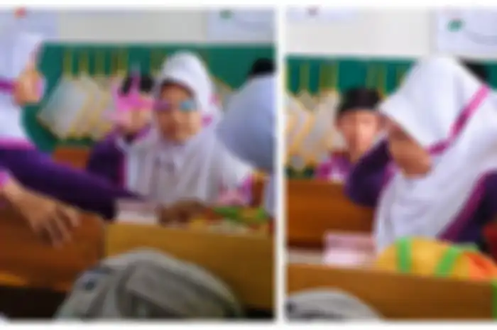 Anak SD yang bertingkah lucu saat didalam kelas, bercosplay layaknya ibu-ibu pejabat 