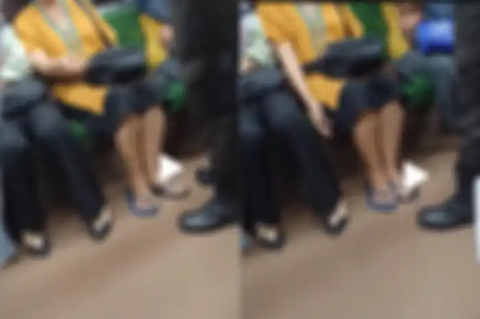Emak-emak ngamuk di KRL gara-gara posisi duduk.