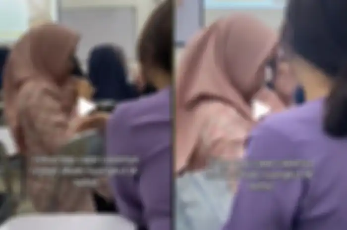 Viral di TikTok jilbab tersangkut di behel gigi saat jam kuliah.