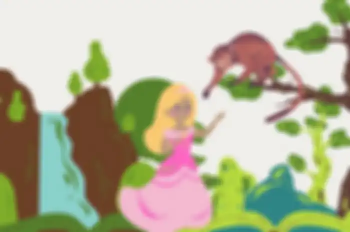 Ilustrasi Cerita Rakyat Lutung Kasarung.