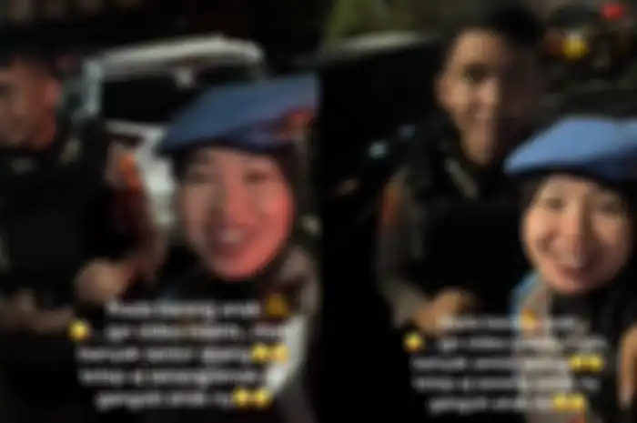 Viral di TikTok video ibu dan anak sama-sama bekerja bareng polisi