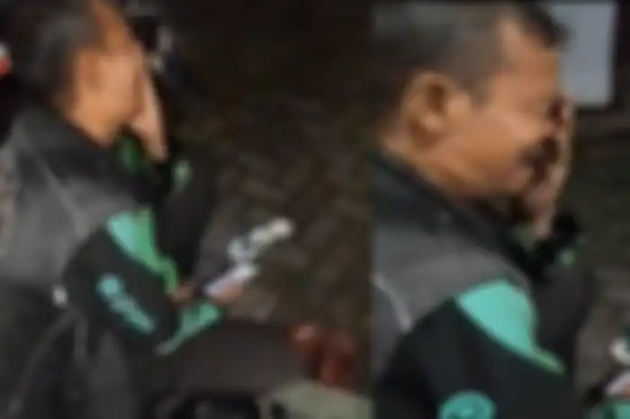 Driver ojol menangis kehilangan kehilangna sepeda motor saat salat Isya.